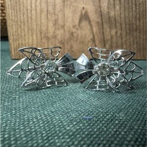 Bugbee & Niles BN Vintage Screw Back Earrings with Clear Rhinestone Accents